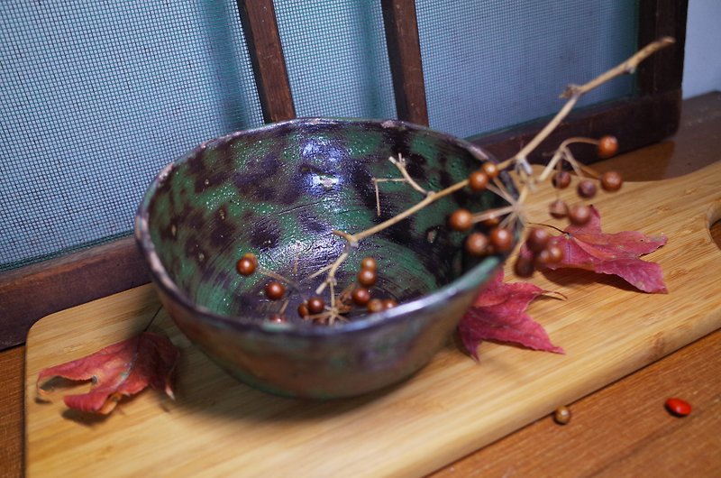 アンティーク（ブラックとグリーンのボウル） - 花瓶・植木鉢 - 陶器 グリーン