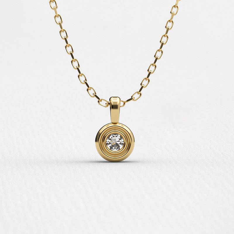 Rhythm solitaire diamond necklace - Necklaces - Precious Metals Gold