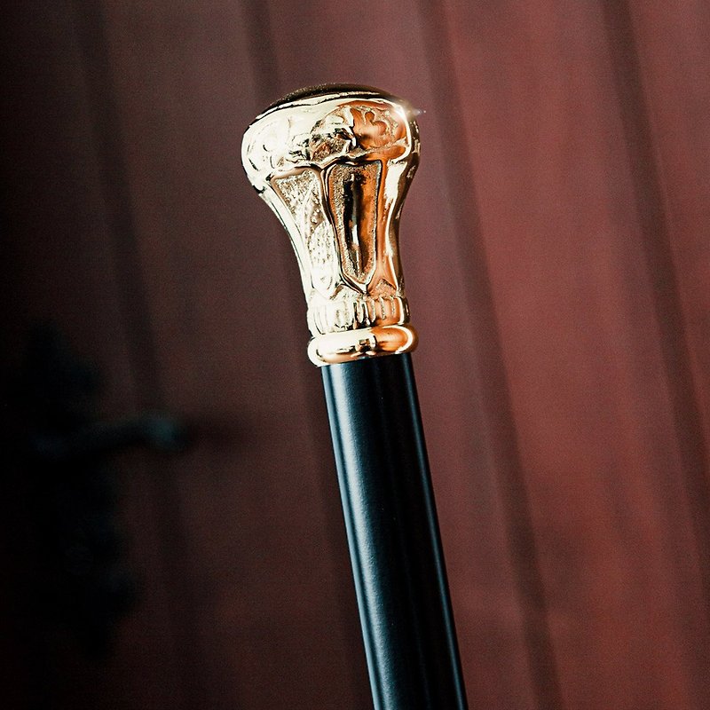 Classic golden round head classical gentleman's cane for men and women - Other - Wood Gold