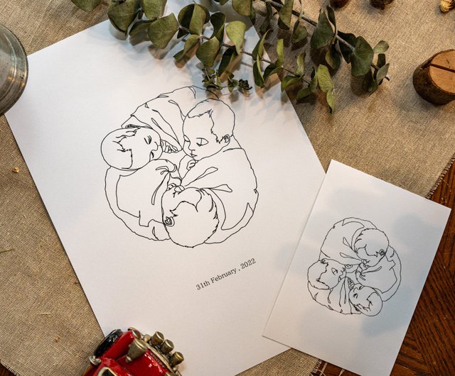 3名さま　A4サイズ【似顔絵オーダー】 似顔絵オーダー 似顔絵 A4サイズ 2枚