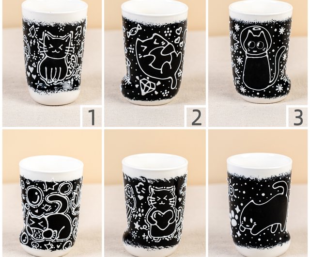 ユニークな足跡型のコーヒーマグ、水/お茶用の3D漫画猫