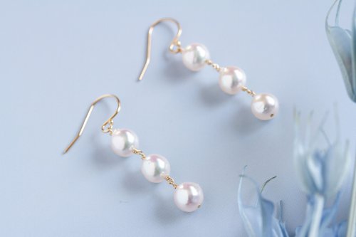 あこやパールピアス あこや真珠 3連パールピアス アコヤパール akoya あこや真珠 ピアス あこやパール 3連パール ピアス アコヤパール