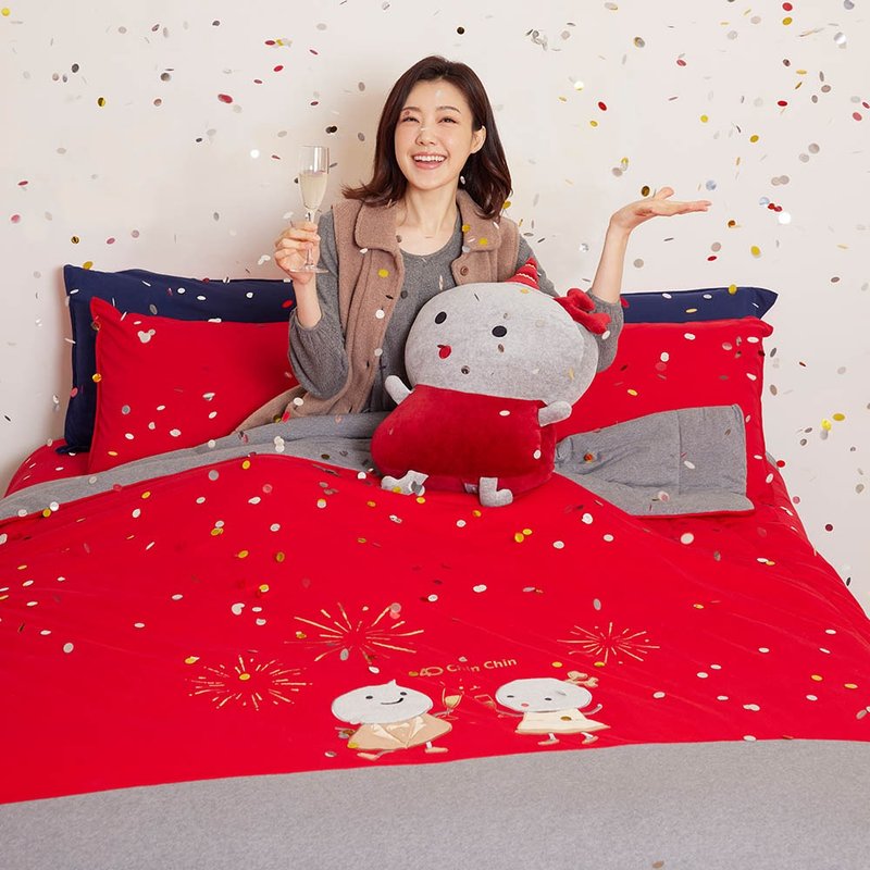 Bloom 40 single four-season quilt-red - ผ้าห่ม - ผ้าฝ้าย/ผ้าลินิน สีแดง