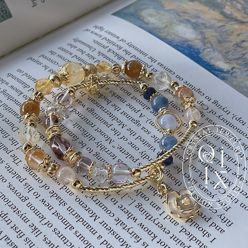 Double circle crystal bracelet. Life Spirit Number丨Customized Order - สร้อยข้อมือ - คริสตัล หลากหลายสี