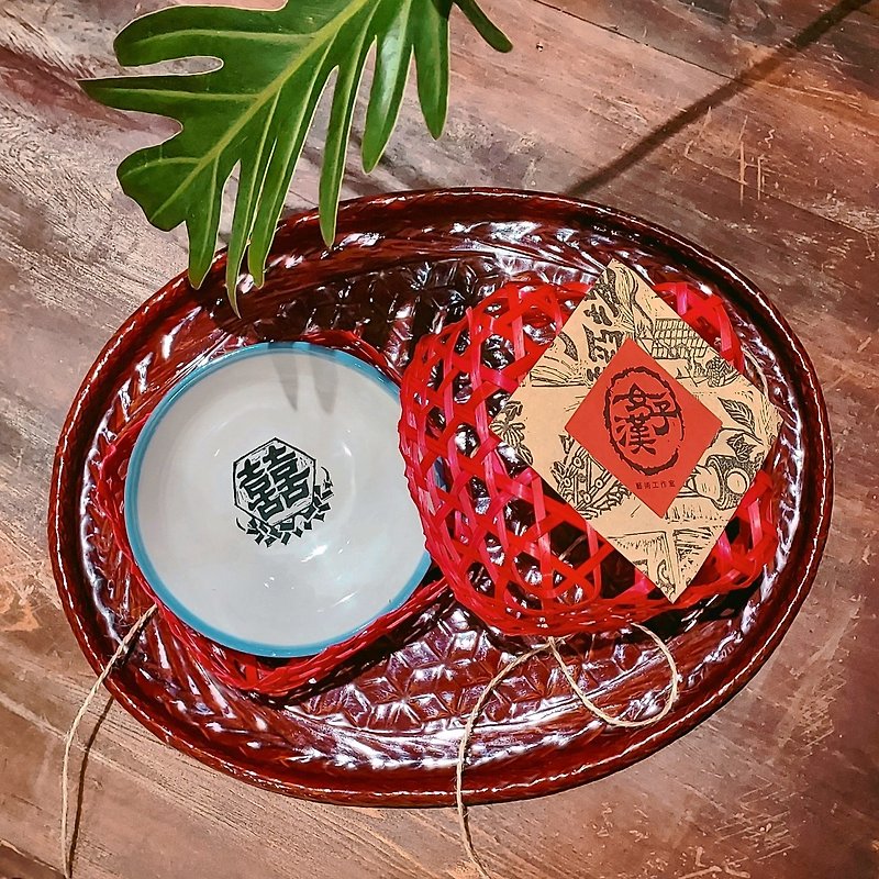 Ancient Bowl Series - Double Happiness [Woman Art Studio] Wedding Gift - Bowls - Pottery Red
