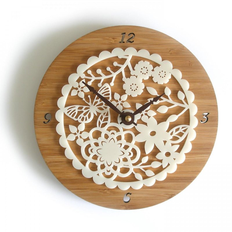 Decorative Wall Clock - Floral Kirie 02 - Clocks - Wood 