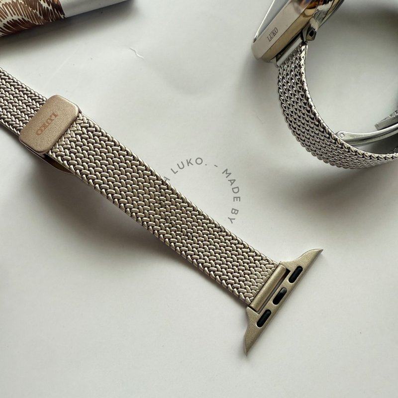 Apple Watch | Vintage Classic Wheat Chain Metal Magnetic Strap - สายนาฬิกา - โลหะ 