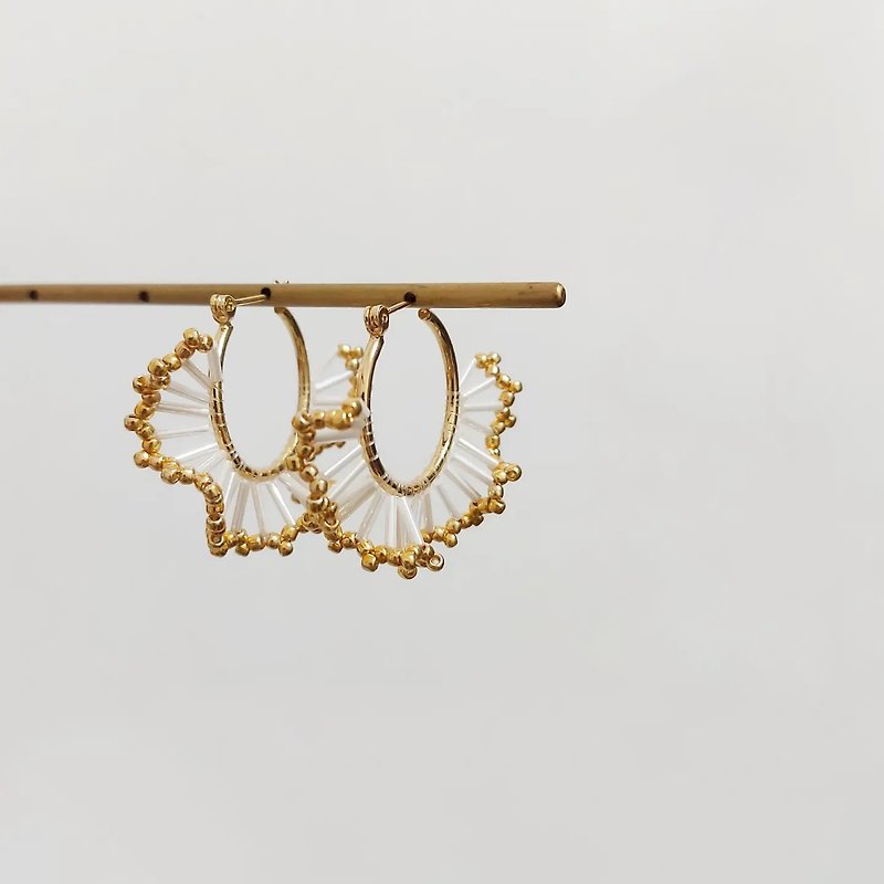 Lace Hoop Earrings - Earrings & Clip-ons - Other Materials Gold
