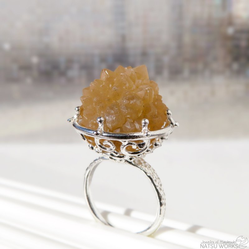 クォーツ リング / spiny ball Quartz Ring - 戒指 - 寶石 黃色