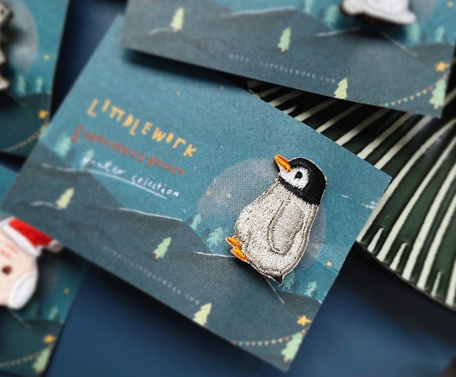 刺繍ワッペン ・ ピンバッジ | 冬シリーズ | 小さいペンギン 