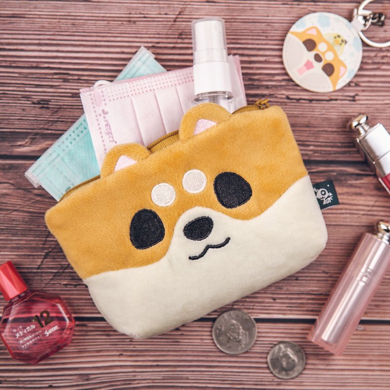 Rice Dog daily style coin purse (3 styles in total) / Storage of small objects Shiba Inu - Coin Purses - Polyester Orange