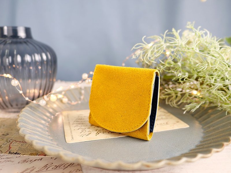 Cuirdesson Small and easy-to-use BOX type coin purse Included with Tochigi leather Yellow - กระเป๋าใส่เหรียญ - หนังแท้ สีเหลือง