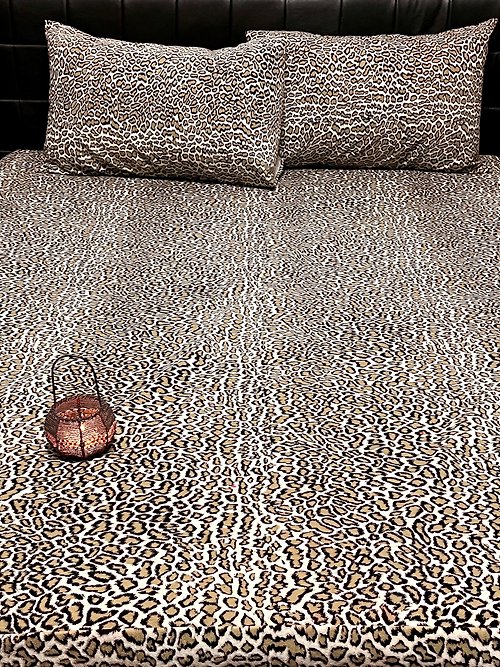 小王子的飛行床商行  統一編號 36818195 美國貓抓布床包組全不勞奢 銀色豹紋