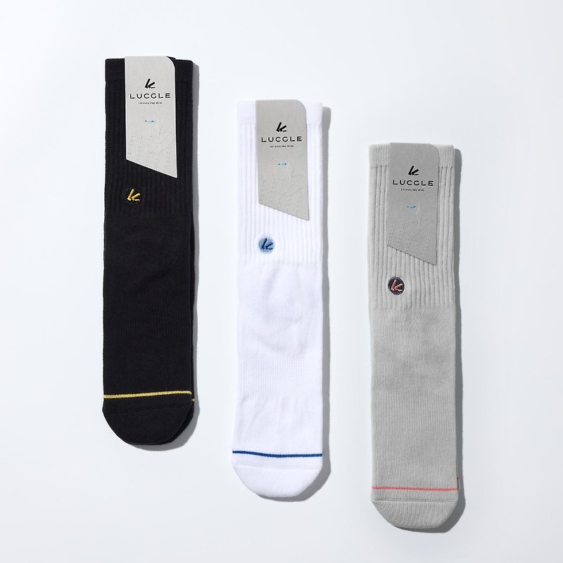 Classic plain cotton mid-tube socks 3 into the group∣High-quality combed cotton∣Original socks∣Same version for men and women - ถุงเท้า - ผ้าฝ้าย/ผ้าลินิน 
