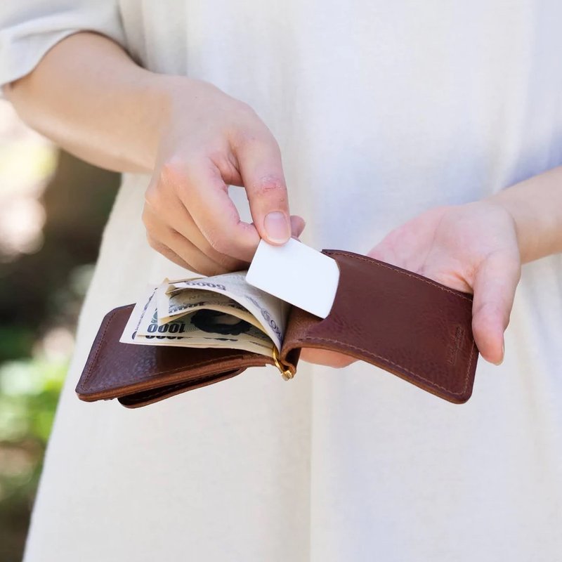 お札入れ 二つ折り財布 マネークリップ 財布 ミニ財布 コンパクト 革財布 レザー イタリアンレザー 革 - 錢包/皮夾/長短夾 - 真皮 咖啡色