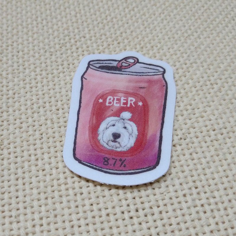 英國古代牧羊犬啤酒-防水車貼-行李箱貼紙_防水貼紙 - 貼紙 - 防水材質 