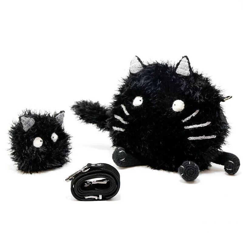 Black Kitty Bag - Messenger Bags & Sling Bags - Wool Black