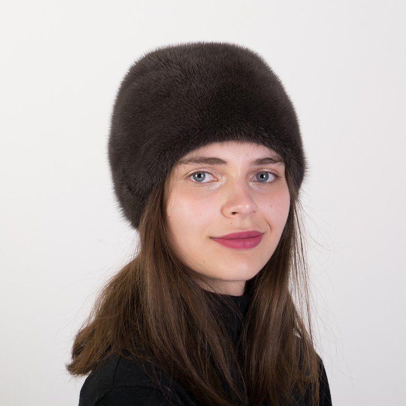 女性用冬用ファーハット 高級ソフトリアルファーミンクハット - 帽子 - その他の素材 多色