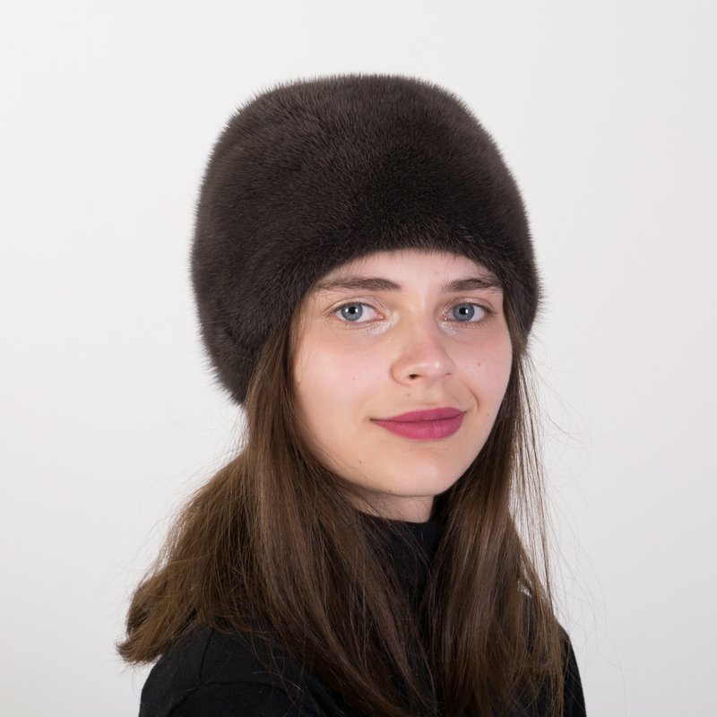 Womens Fur Hat Winter Mink Hat Real Fur Hat Russian Fur Hat Beanie Mink Hats - หมวก - วัสดุอื่นๆ หลากหลายสี