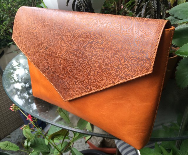 LEATHER CLUTCH Bag Leather Envelope Clutch Handmade Leather 