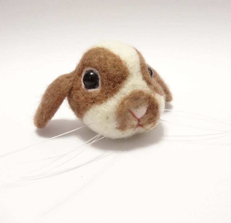 Rabbit-Wool felt (customized) - ที่ห้อยกุญแจ - ขนแกะ สีนำ้ตาล