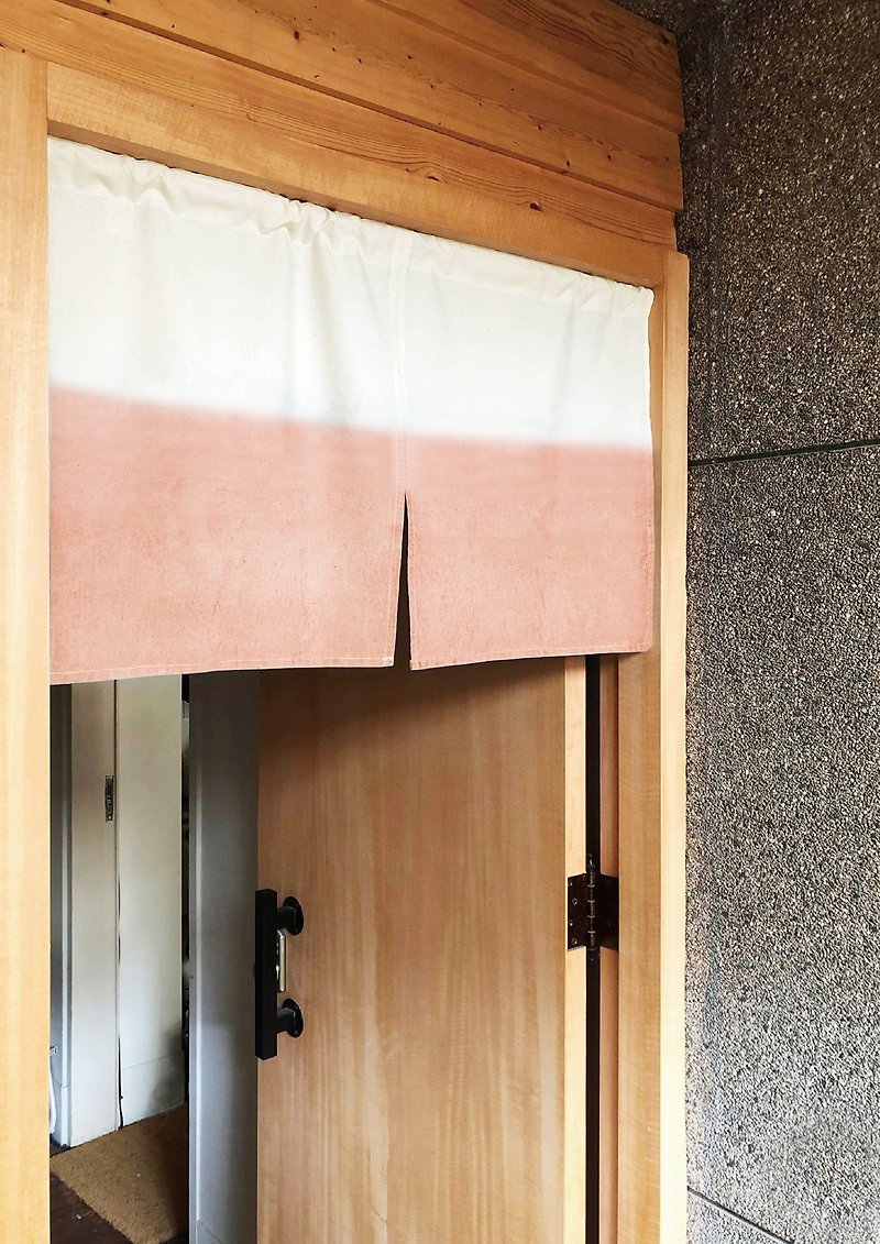Organic cotton madder dyed Japanese style short curtain Organic Cotton - Doorway Curtains & Door Signs - Cotton & Hemp Pink
