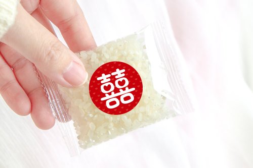 幸福朵朵 婚禮小物 花束禮物 結婚小喜米 囍字 迷你小米包 20克 婚禮小物 桌上禮 探房禮 雙囍