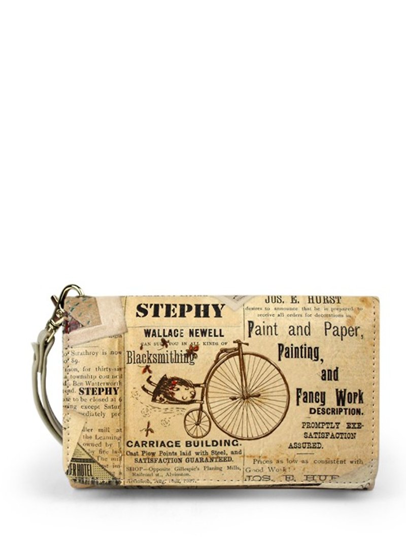 Stephy果果SB065-CC 報紙雜誌可愛藝術印刷設計的手機智能箱包/手袋 - 長短皮夾/錢包 - 真皮 