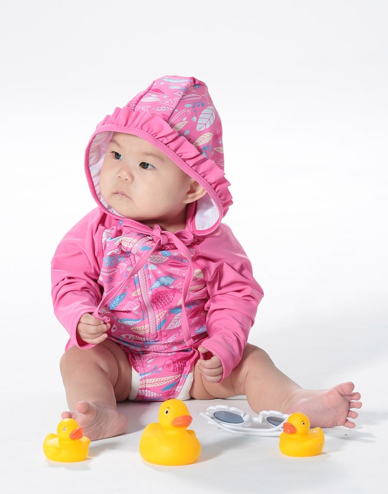 Haolang Pink Ocean Baby Long Sleeve Swimsuit - ชุดว่ายน้ำผู้หญิง - เส้นใยสังเคราะห์ 