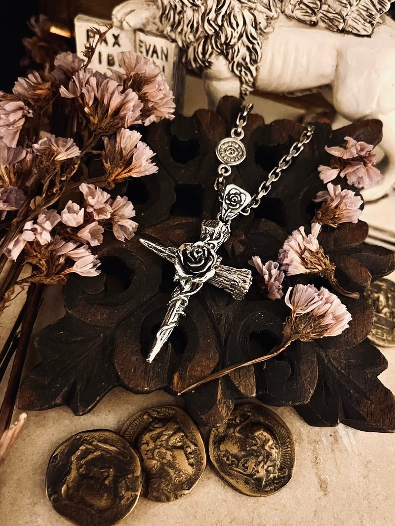 [Baroque series] Saint wound Stigmata 925 Silver pendant (without chain) - สร้อยคอ - เงินแท้ สีเทา