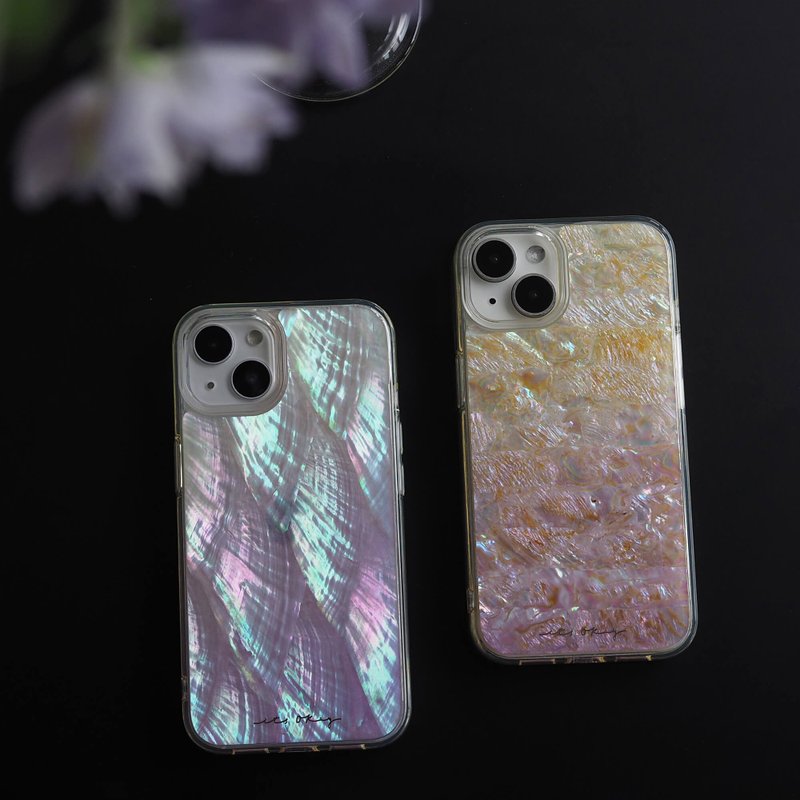 Lavender Dreams Mother of Pearl Phone Case | Handcrafted Red Seashell - เคส/ซองมือถือ - เปลือกหอย สีม่วง