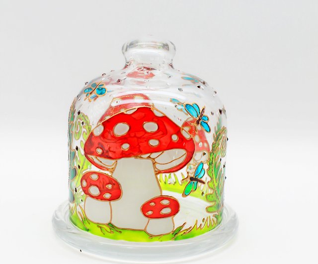 lemon jar container with mushrooms mushroom kitchen decor gift to mom -  Shop TheRuS29 Cups - Pinkoi