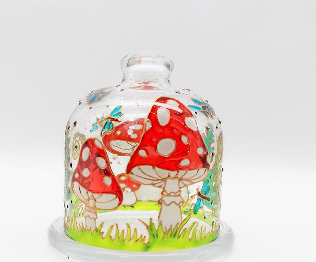 lemon jar container with mushrooms mushroom kitchen decor gift to mom -  Shop TheRuS29 Cups - Pinkoi