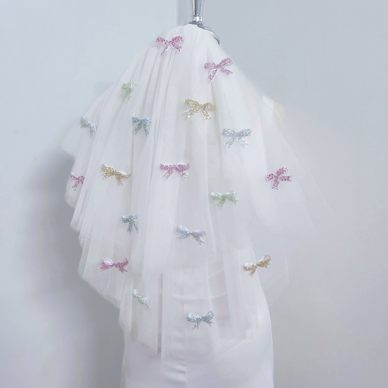 Sparkle ribbon glitter  : Wedding bridal veil - 髮夾/髮飾 - 繡線 