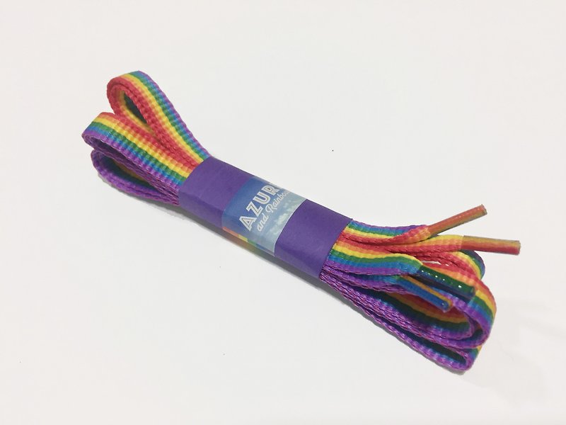 Six-color rainbow shoelace 114cm/137cm - Knitting, Embroidery, Felted Wool & Sewing - Polyester 