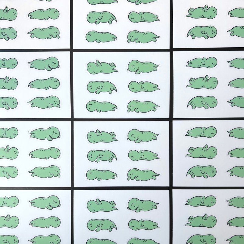 Melon ZZ | Matt Transparent Dino stickers - 貼紙 - 紙 綠色