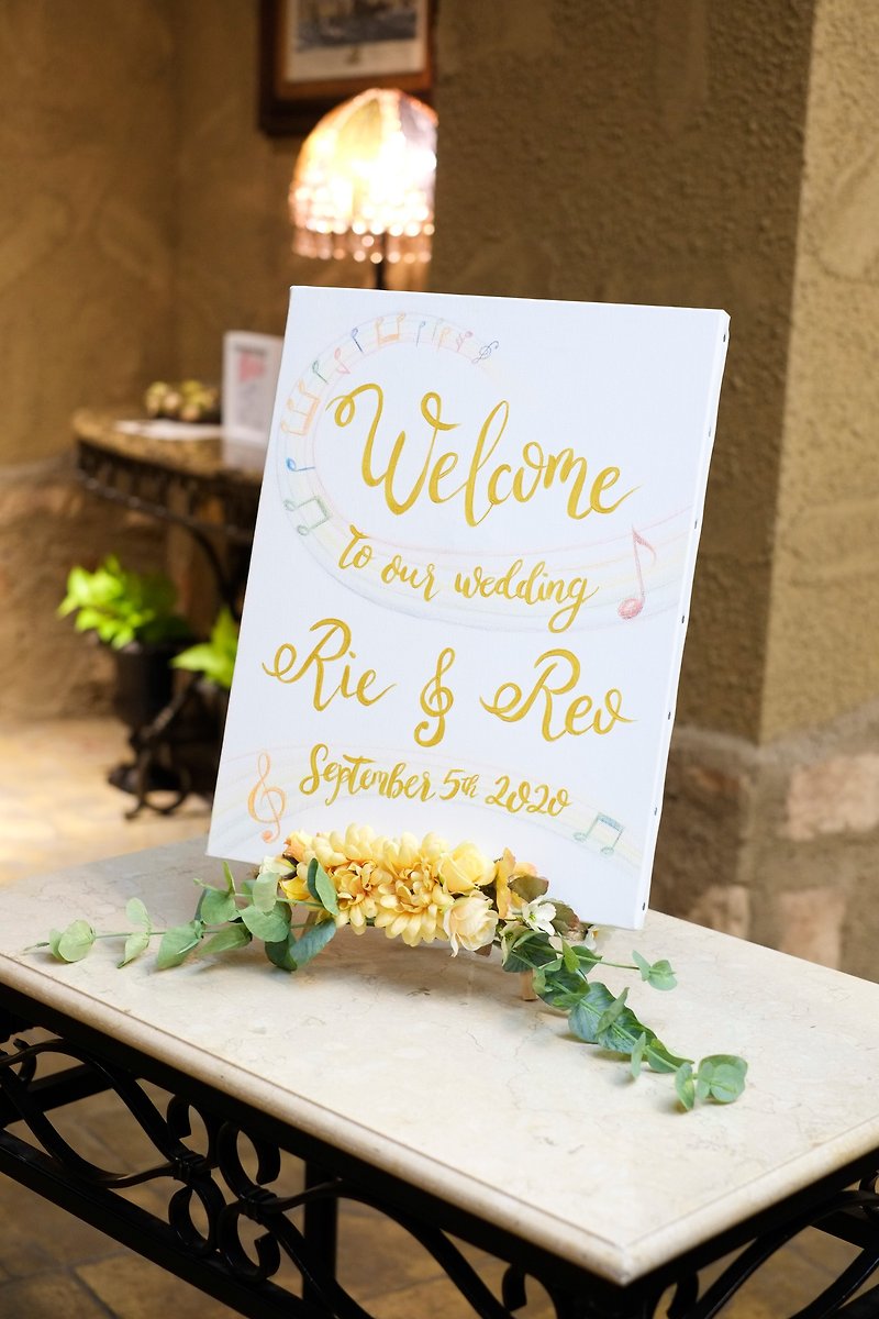 Wedding Welcome Sign on canvas, Customized with Your Wedding Details! - Posters - Cotton & Hemp Gold