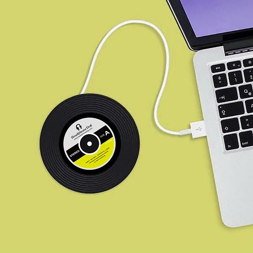 HeadphoneDog耳機狗設計 唱片造型 手機無線充電座/充電板-Qi認證(自動斷電 延長電池壽命