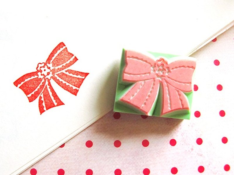 Apu handmade chapter cute and versatile bow stamp hand account stamp - ตราปั๊ม/สแตมป์/หมึก - ยาง 