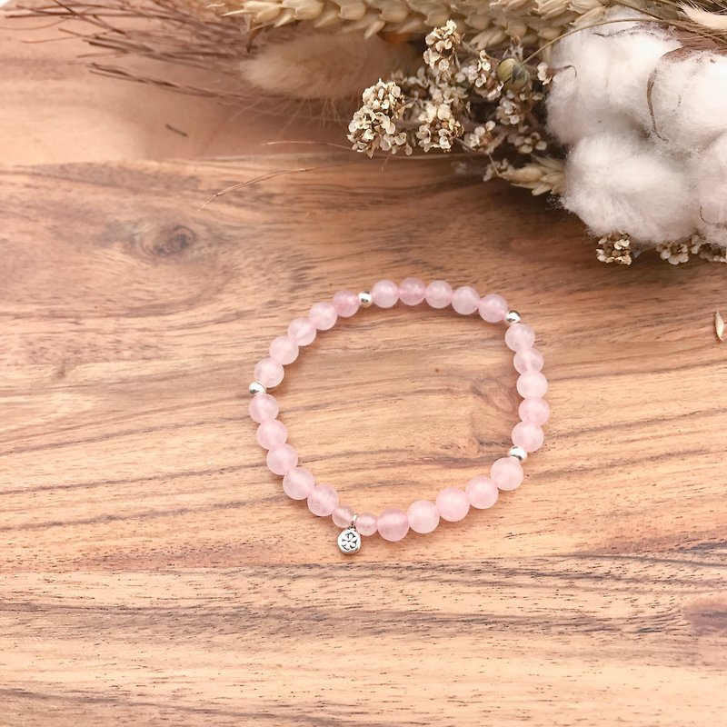 Cupid Heart | 925 Sterling Silver Rose Quartz Bracelet Christmas Gift - Bracelets - Gemstone Pink
