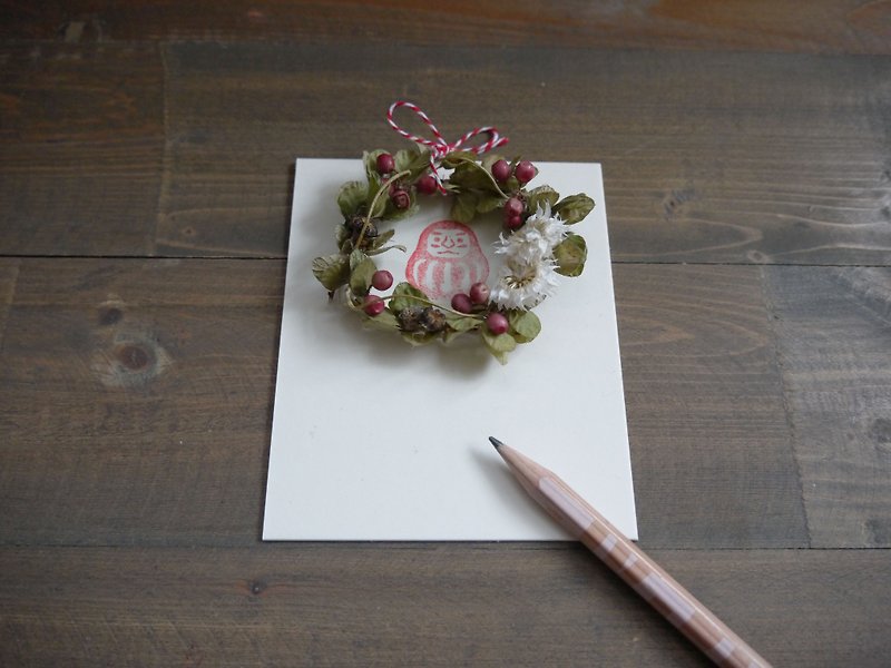 [Bring] blessing mini wreath of dried flowers Dharma / tumbler mini wreath card No.2 - Plants - Plants & Flowers White