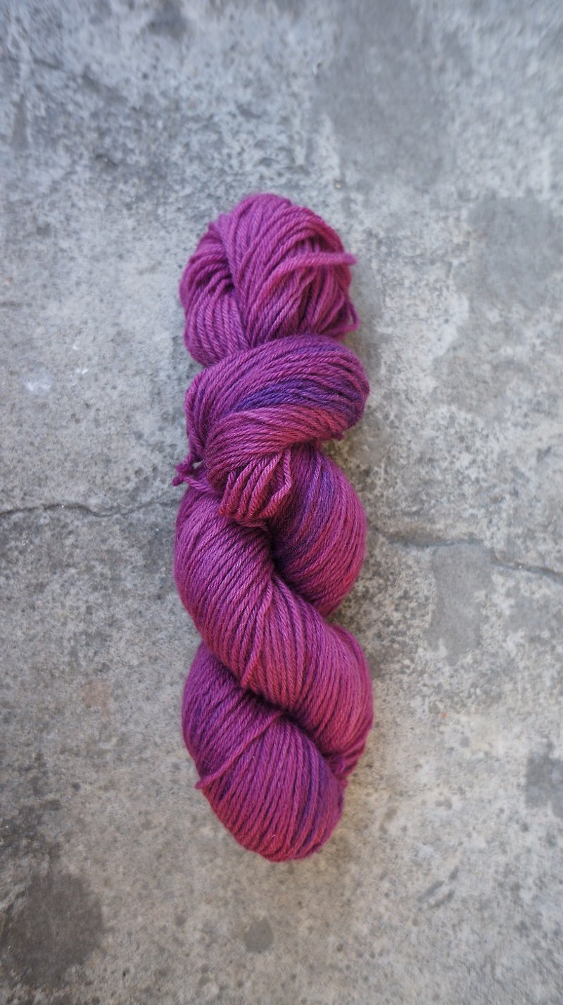 Hand-dyed lines. Grape jam. 100% blue face sheep (Sport) - Knitting, Embroidery, Felted Wool & Sewing - Wool 