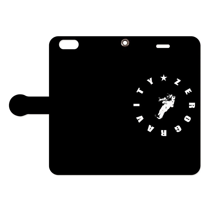 [Notebook type iPhone case] Zero Gravity - เคส/ซองมือถือ - หนังแท้ สีดำ