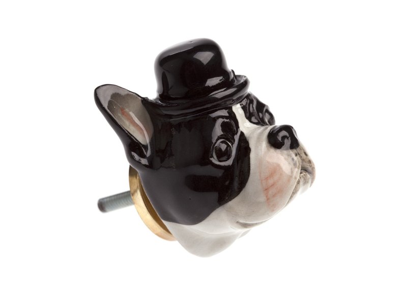 AndMary 門把-波士頓犬 禮盒裝 Boston Terrier Doorknob - 其他 - 瓷 黑色