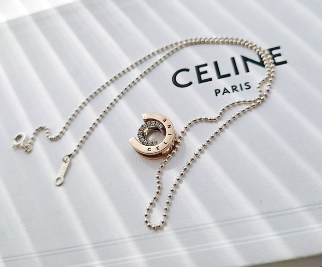 本物の CELINE 馬蹄型ダブル チョーカー ネックレス ブロークン ...