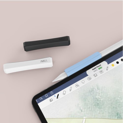 AHAStyle 官方品牌店 Apple Pencil 1&2代/Pro 提升手感 矽膠防滑握筆套 可磁吸充電款