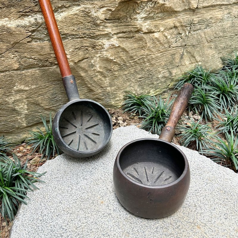 隱物 日本純銅實木柄燙斗 擺件 - 擺飾/家飾品 - 銅/黃銅 咖啡色