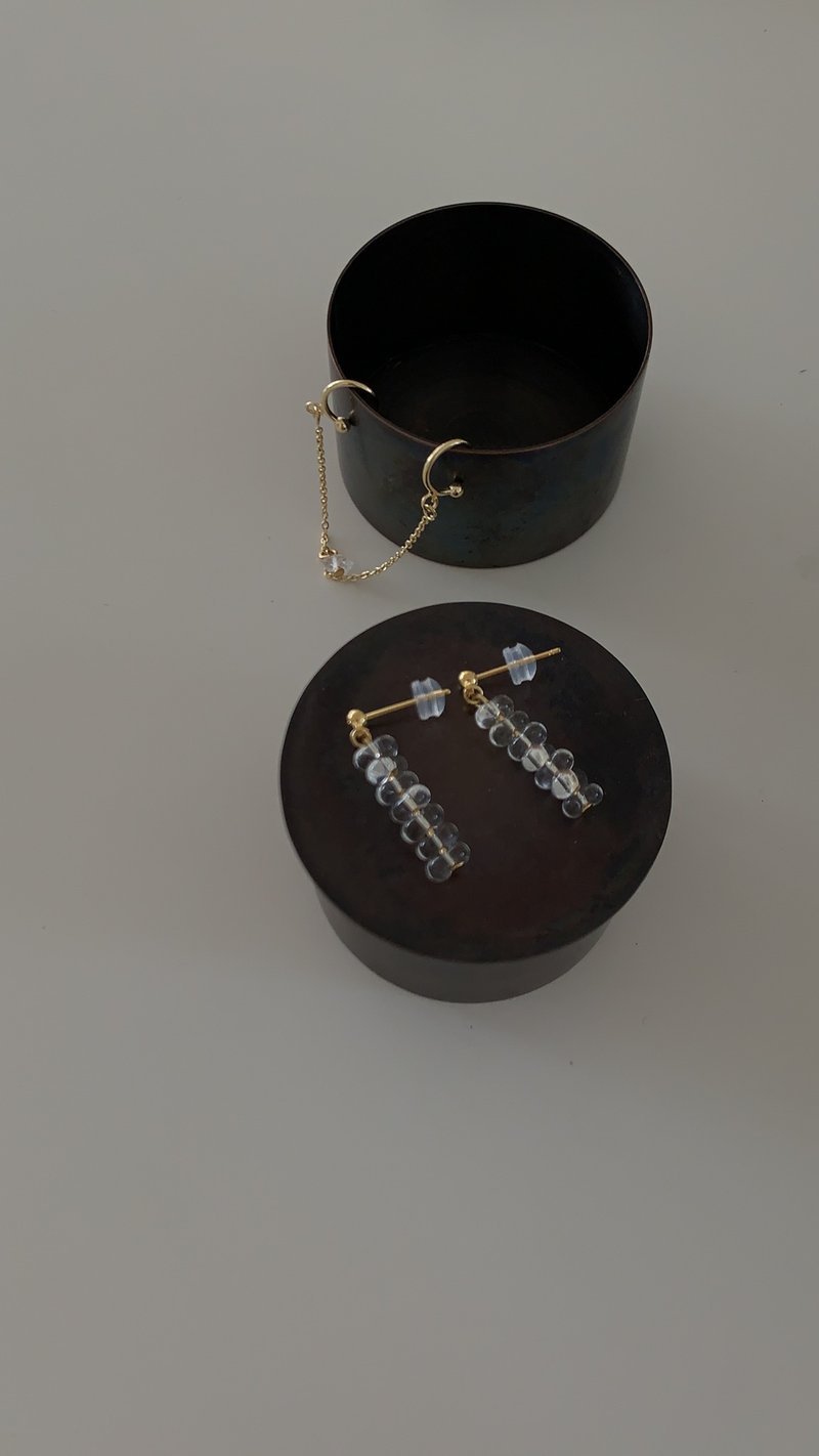 vingtsixplus SS203玻璃 耳針/耳夾 可愛 夾式耳環 透明 耳環推薦 - 耳環/耳夾/耳骨夾 - 銅/黃銅 透明