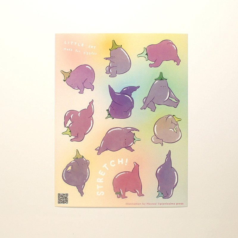Little Joy - Stretch! Waterproof Sticker - 貼紙 - 紙 紫色