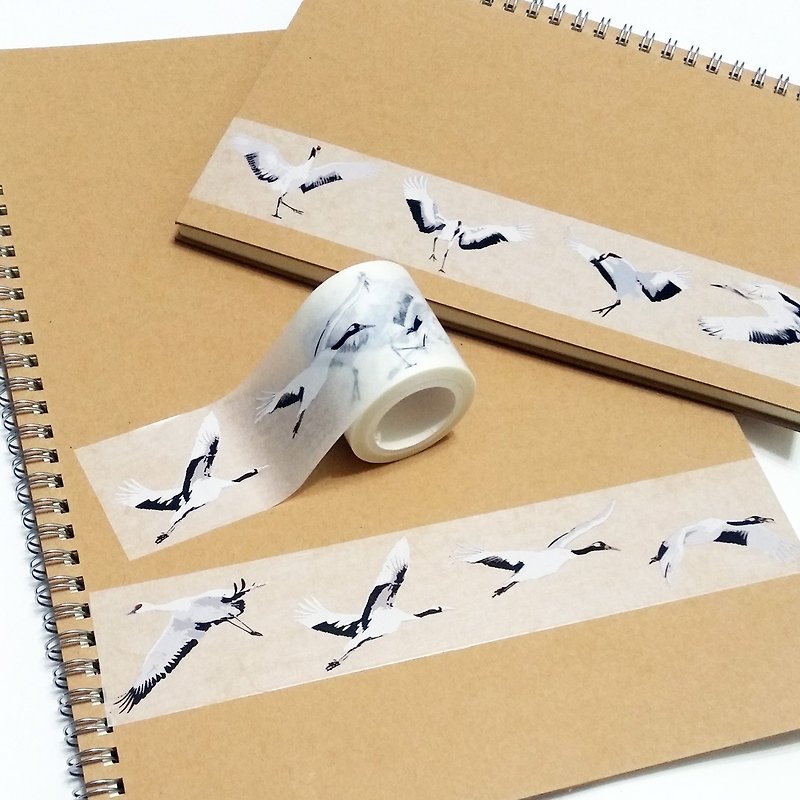 Sample Washi Tape Flying Japanese Cranes - มาสกิ้งเทป - กระดาษ 